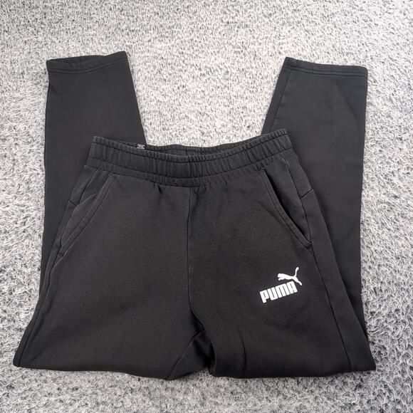 Puma Pants Men Small Black Straight Jogger Sweatpants Lounge Athleisure Normcore - Picture 1 of 9